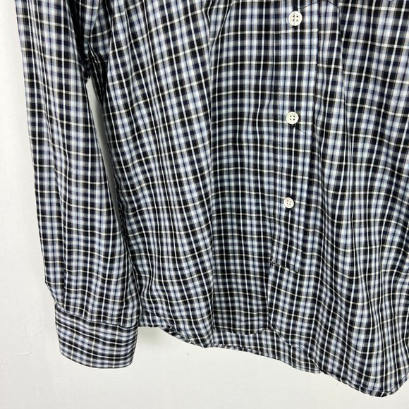 Billy Reid Plaid Button Front Shirt Chest Pockets Size Medium Fit 2 GUC A1514 - Picture 3 of 12